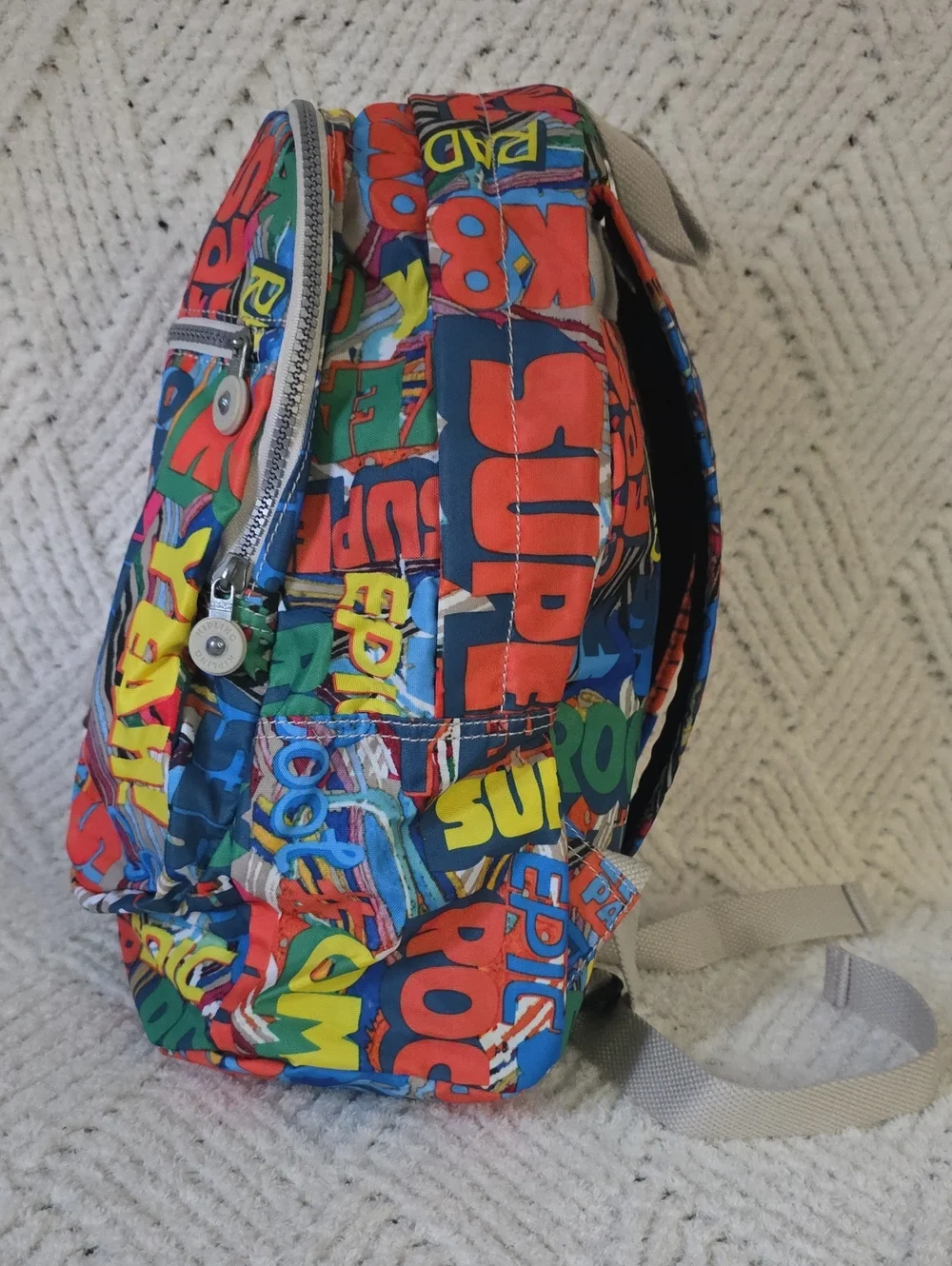 Kipling Kids Graphic Mini Backpack in Blue, Red, Yellow
